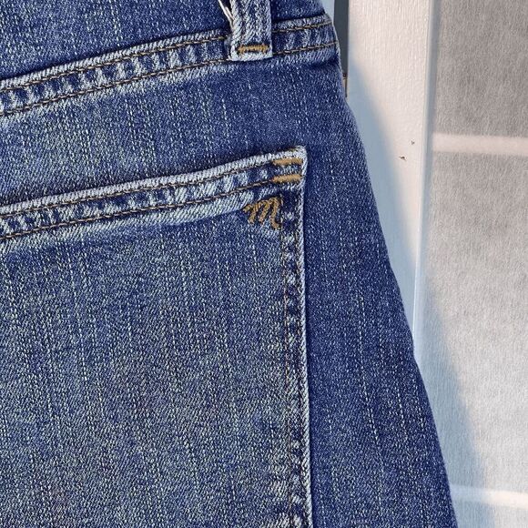 Madewell High-Rise Denim Shorts Raw Hem Modest Blue Casual Size‎ 28 Classic - Picture 5 of 10